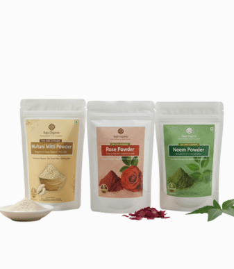 Multani Mitti Neem Rose Powder Combo 100g Each | Natural Face Pack