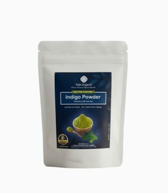 Saja Organic Indigo Powder 100gm – Herbal Hair Dye for Dark Black Hair | Ammonia-Free Color