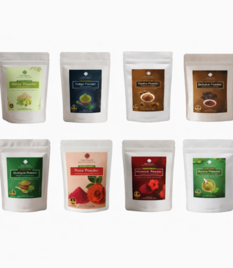 Saja Organic “8 Herbal Hair Care Powder Combo – Amla, Indigo, Reetha, Shikakai, Bhringraj, Henna, Hibiscus &; Rose”