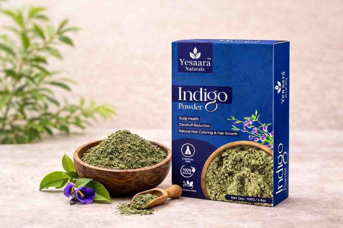 Indigo powder for hair natural dye with product and herbal ingredients