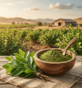 henna powder with plants
