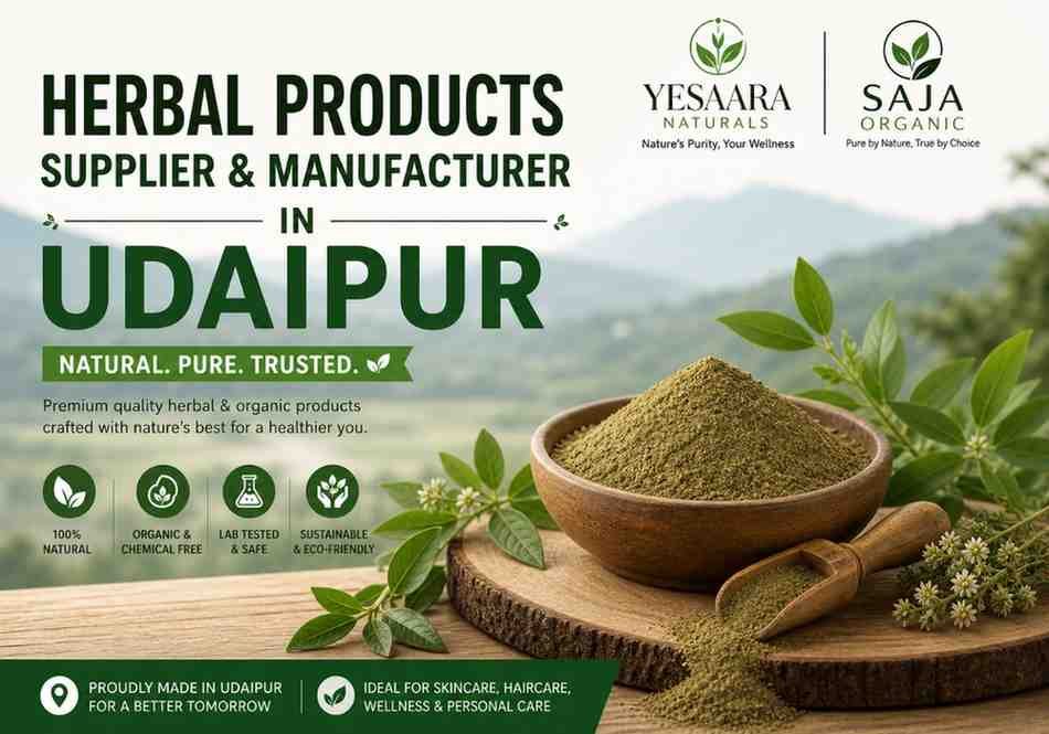 Natural herbal powder supplier and manufacturer in Udaipur with organic green plant ingredients and Ayurvedic formulation