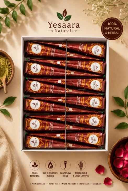 Best Dark Stain Mehendi Cone in India – Why Yesaara Naturals is the Perfect Choice