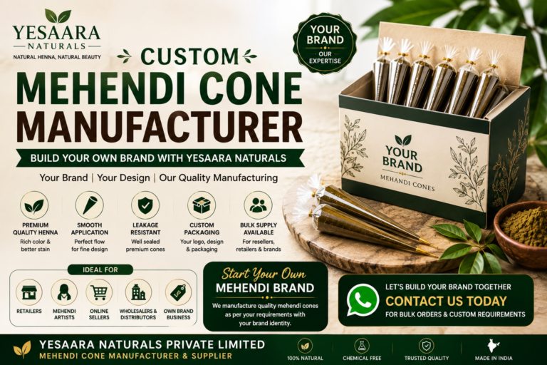 Custom Mehendi Cone Manufacturer: Build Your Own Brand with Yesaara Naturals